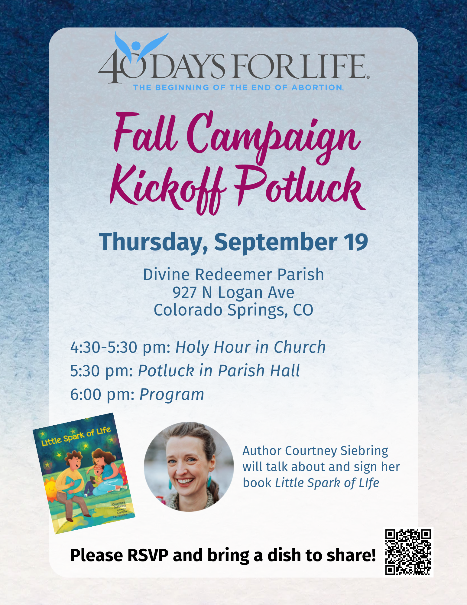 40 Days for Life - Fall Campaign Kickoff Potluck